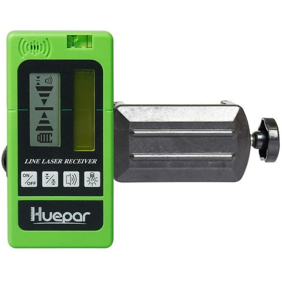 Huepar Laser Detector for Laser Level Green and Red Beam Receiver for Use with Pulsing Line Lasers
