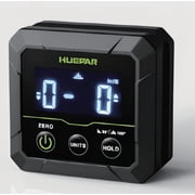 Huepar Magnetic Digital Angle Finder, Mini Dual-Axis Level, 0.01  Resolution Backlit LCD Bevel Gauge Inclinometer, 0 - 360  Measurement
