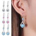 thumbnail image 1 of Huepoe 1 Pair Women Hanging Earrings Blue Rhinestone Water Drop Shape Drop Earrings Hollow Out Dangling Earrings for Prom Party Datings, 1 of 8