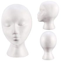 Huepoe 10 Inch Mannequin Head for Wigs Making Display, Female Head Model Foam Mannequin Wig Stand Wig Holder Cap Display Stand for Salon Home, White