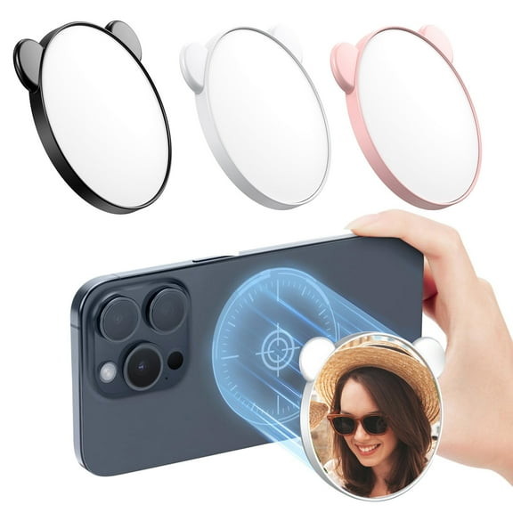 Huepoe Magnetic Selfie Mirror for iPhone Strong Secure Attachment Ultra Thin 8mm No Residue Compatible with All Phones for Vlogging Video Recording