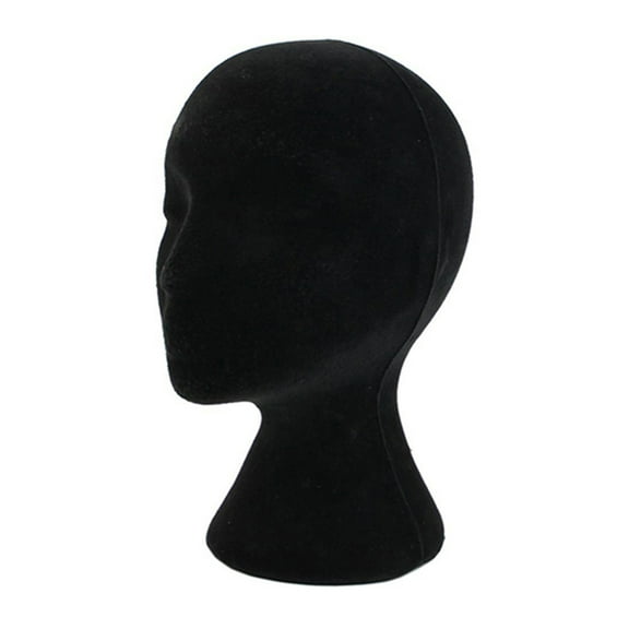 Huepoe Mannequin Head for Wigs Making Display, Female Head Model Foam Mannequin Wig Stand Wig Holder Cap Display Stand for Salon Home, Black