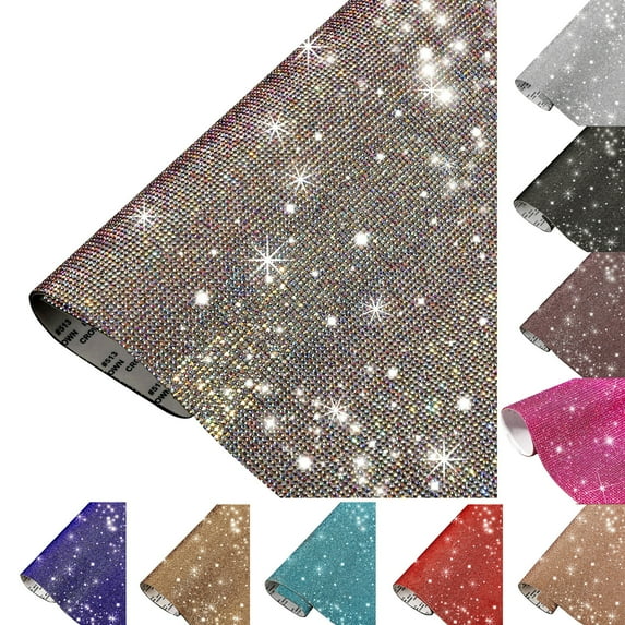 Huepoe Self-Adhesive Rhinestone Sticker Sheet – Fadeless Glass Gem Decals for Scrapbooking, Clothing, Cards, Cars (20cm x 12cm) – SS6 Row, Multi-Color Options
