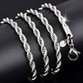 thumbnail image 1 of Huepoe Twist Chain Necklace for Women & Men, Unisex Silver Fashion Jewelry, 2mm Thick, 16"-24" Length, Clasp Design for Party Daily Gift, 1 of 8