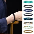 thumbnail image 1 of Huepoe Unisex Agate Bracelet - Elastic Healing Stone Beads for Positive Energy, Couple Gift, Daily Wear (Multi-Color), 1 of 8