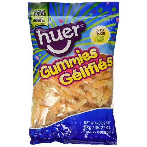 Huer Bulk Jumbo Sour Orange Bottles,  1kg /2.2lb