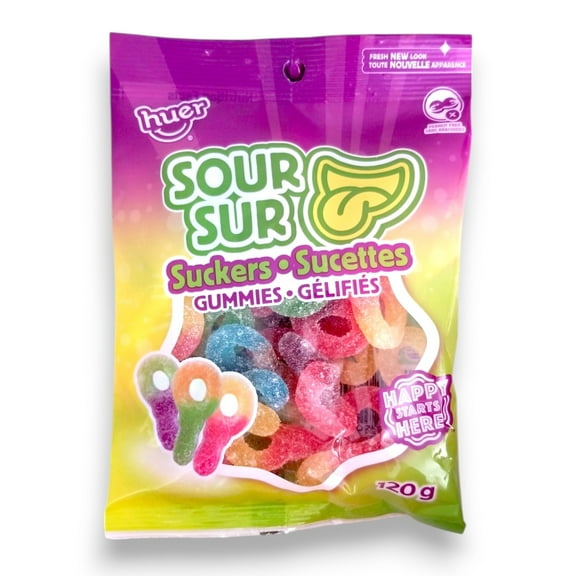 Huer Sour Suckers Gummy Candy, 120g/4.2 oz