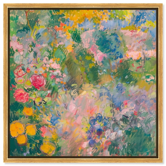 Hues of Happiness I Canvas Vintage Floral Art by Art Remedy, Gold Frame, 30 x 30