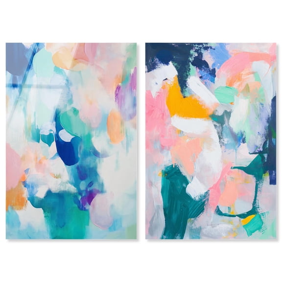 Hues of Serenity Acrylic Print Sunset Pink Wall Decor Set by Art Remedy, Ready to Hang, 20 x 30