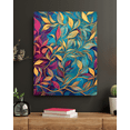 thumbnail image 1 of Hues of the Season - Golden Teal Folige Canvas Wall Art, 1 of 2
