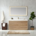 thumbnail image 1 of Huesca 60" Single Sink Bathroom Vanity Natural Oak Wood White Top With Mirror, 1 of 11