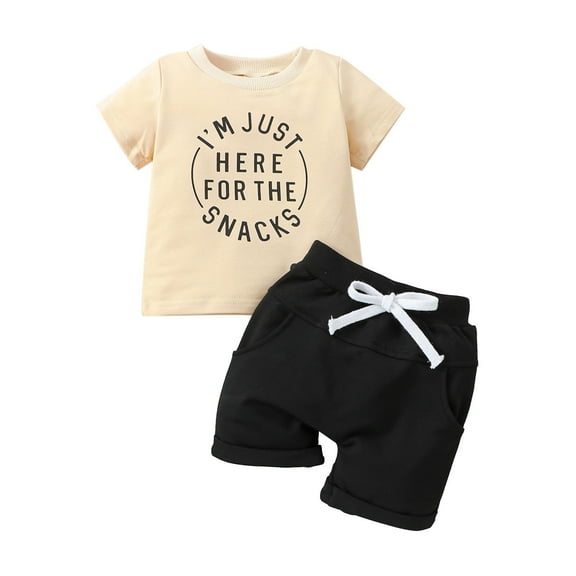 Huesdet Baby Boys Clothes Set Toddler Boys Button-Up Shirt Tops + Cotton Gauze Shorts Summer Outfit 2PCS with Pockets(Beige,12-18 Months)