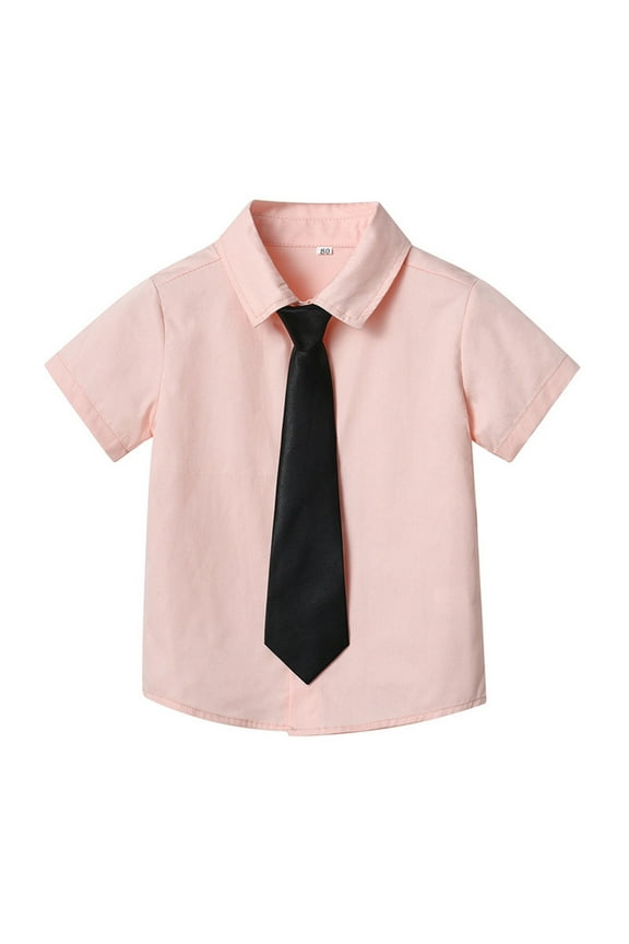 Boy's Men Short Sleeve Button Up Shirt Summer Beach Linen Shirts Vacation Holidays(Pink,9-10 Years)