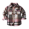 thumbnail image 1 of Huesdet Boys Casual Button Up Shirts Kids Long Sleeve Plaid Blouses Shacket Jacket(8-9 Years,Dark Gray), 1 of 6
