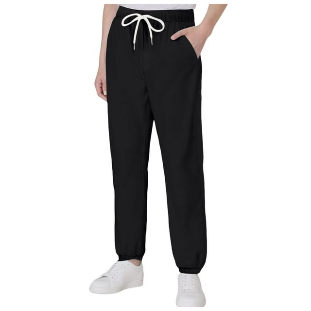 Gibobby Boys Cotton Active Jogger Drawstring Sweatpants Cute Pattern Cotton Sport Jogger Pants(Black,9-10 Y)