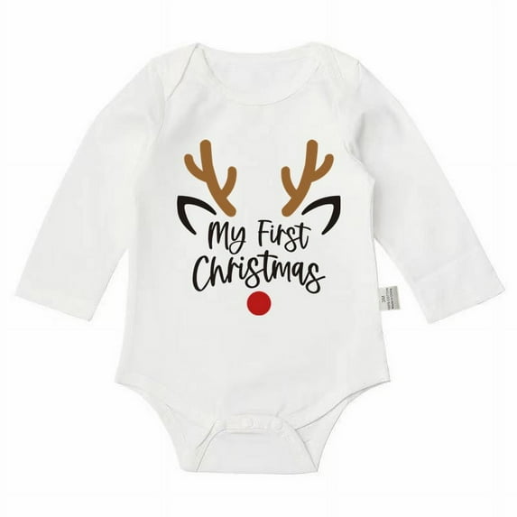 Huesdet Christmas Newborn Baby Fleece Romper One-Piece Footies Jumpsuit Infant Bodysuit For Baby Boys Girls Winter(Red,9-12 Months)