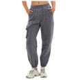 thumbnail image 1 of Huesdet Cinch Bottom Sweatpants for Women High Waisted Athletic Jogger Pants Baggy Sweatpants Elastic Joggers Pants with Pockets(M,Grey), 1 of 9