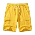 thumbnail image 1 of Huesdet Men's Hiking Cargo Shorts Fishing Outdoor Travel Camping Casual Golf Zipper Pockets(Yellow,L), 1 of 7