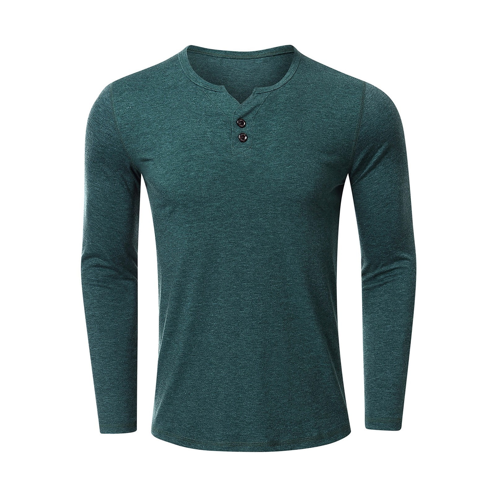 Huesdet Men's Long Sleeve Henley Shirts Stretch Ribbed T-Shirts Fashion ...