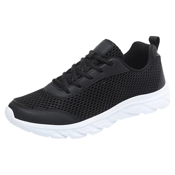Huesdet Men's Running Shoes Lightweight Breathable Walking Tennis Shoes Non Slip Athletic Fashion Sneakers Mesh Workout Casual Sports Shoes(White,6.5)