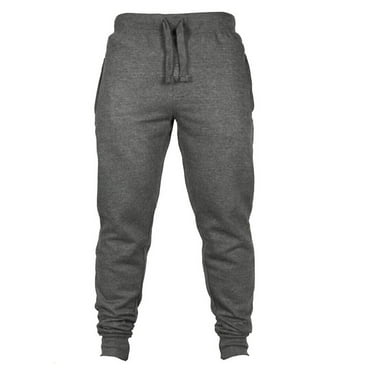Huesdet Men's Slim Joggers Workout Pants for Gym Running and Bodybuilding Athletic Bottom Sweatpants with Deep Pockets(Dark Gray,XL)