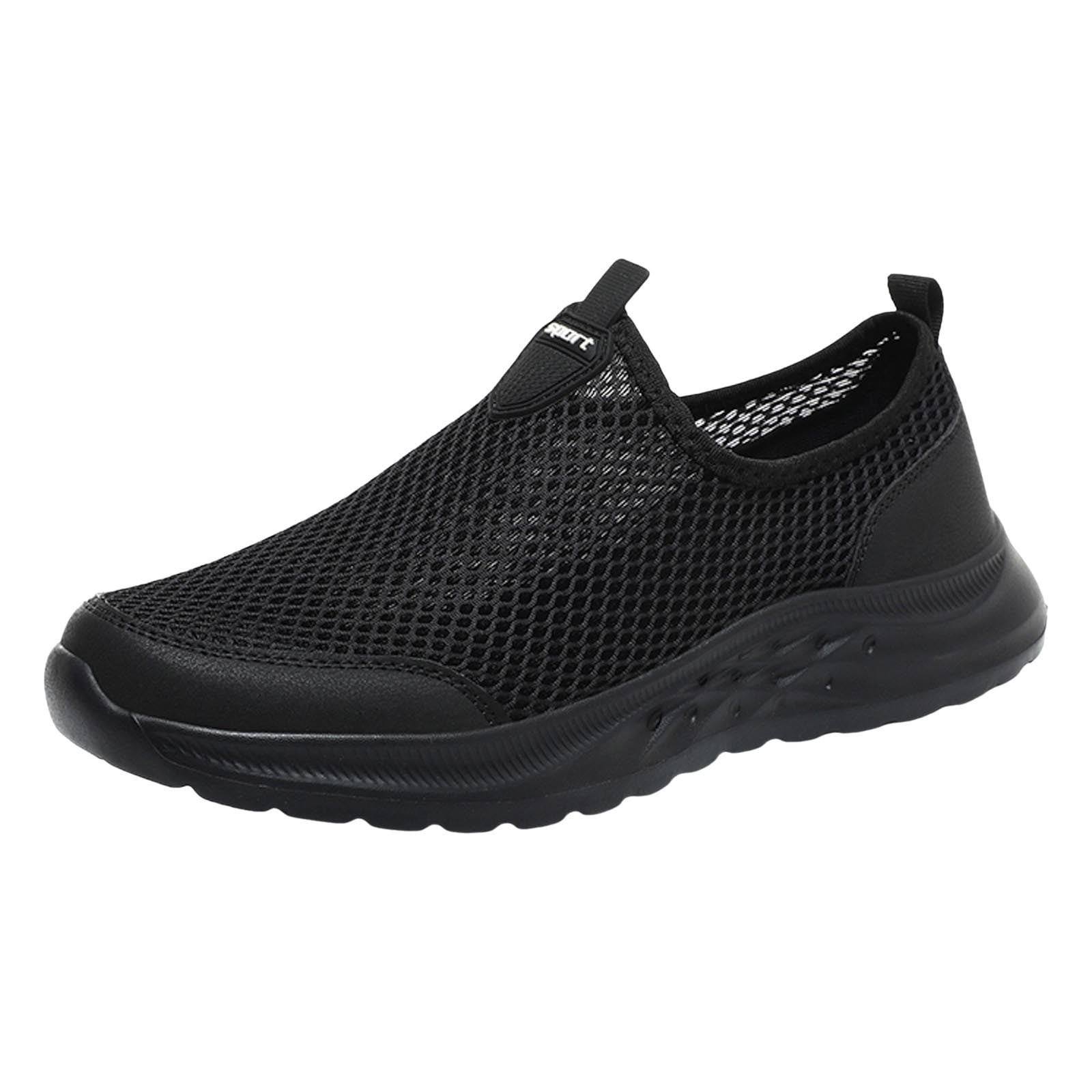 Konhill Women's Lightweight Mesh Slip-On Sneakers - Breathable Walking Shoes, Dark Gray, Size 35 - Casual & Athletic Comfort