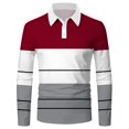 thumbnail image 1 of Huesdet Mens Knit Polo Sweater Long Sleeve Collared Polo Hidden Button Casual Pullover Sweaters(Red,XL), 1 of 4