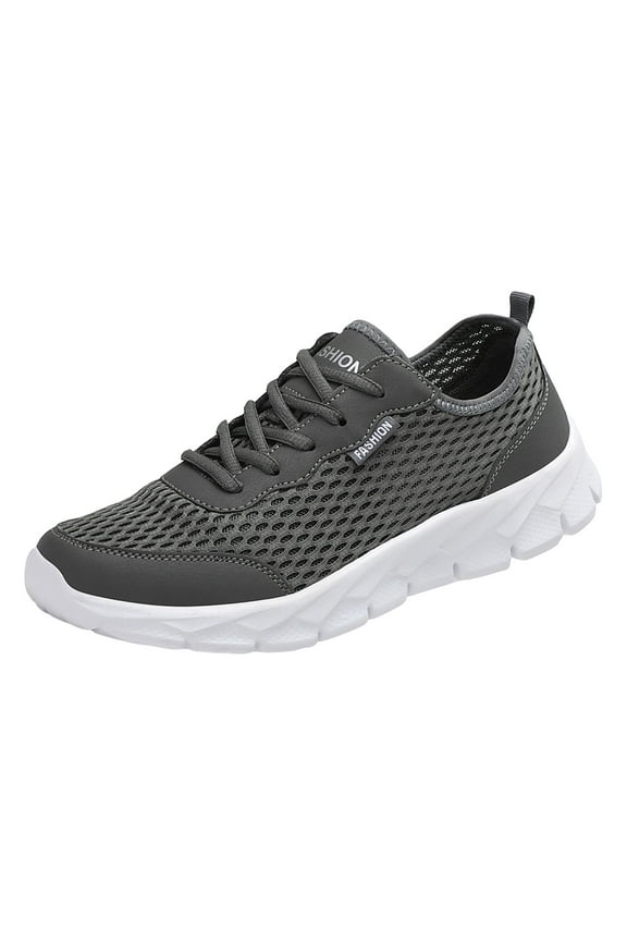 Mens Running Shoes Athletic Walking Trainers Lightweight Breathable Mesh Tennis Sneakers(Dark Gray,9.5)
