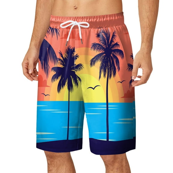 Huesdet Mens Slim Fit Swim Shorts Swim Trunks Quick Dry Mens Bathing Suits with Mesh Lining(Orange,XXL)