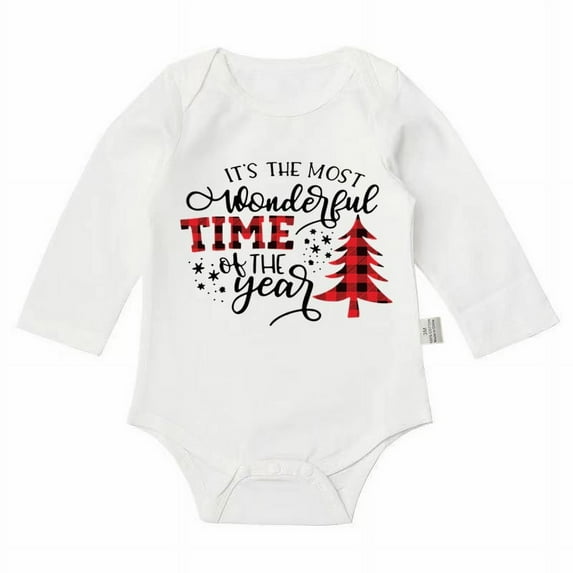 Gibobby Newborn Baby Boy Christmas Outfit Christmas Tree Embroidery Romper Color Block Bodysuit Jumpsuit Fall Outfit(Brick Red,12-18 Months)