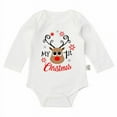 thumbnail image 1 of Gibobby Newborn Baby Boy Christmas Outfit Christmas Tree Embroidery Romper Color Block Bodysuit Jumpsuit Fall Outfit(Khaki,18-24 Months), 1 of 3