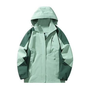 Huesdet Rain Jacket Women Lightweight Waterproof Raincoat with Hood Cycling Bike Jacket（Green,XXL）
