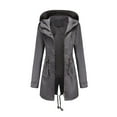 thumbnail image 1 of Huesdet Rain Jacket for Women Waterproof Lightweight Hooded Raincoat for Hiking Travel Outdoor(Grey,S), 1 of 8