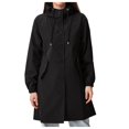 thumbnail image 1 of Huesdet Rain Jacket for Women, Women's Waterproof Lightweight Rain Jackets Packable Raincoat Windbreaker Coat with Hood Black,L, 1 of 8