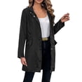thumbnail image 1 of Huesdet Raincoat for Women Solid Lined Rain Jackets Waterproof Outdoor Plus Size Hooded Lightweight Rain Coats(Black,M), 1 of 9