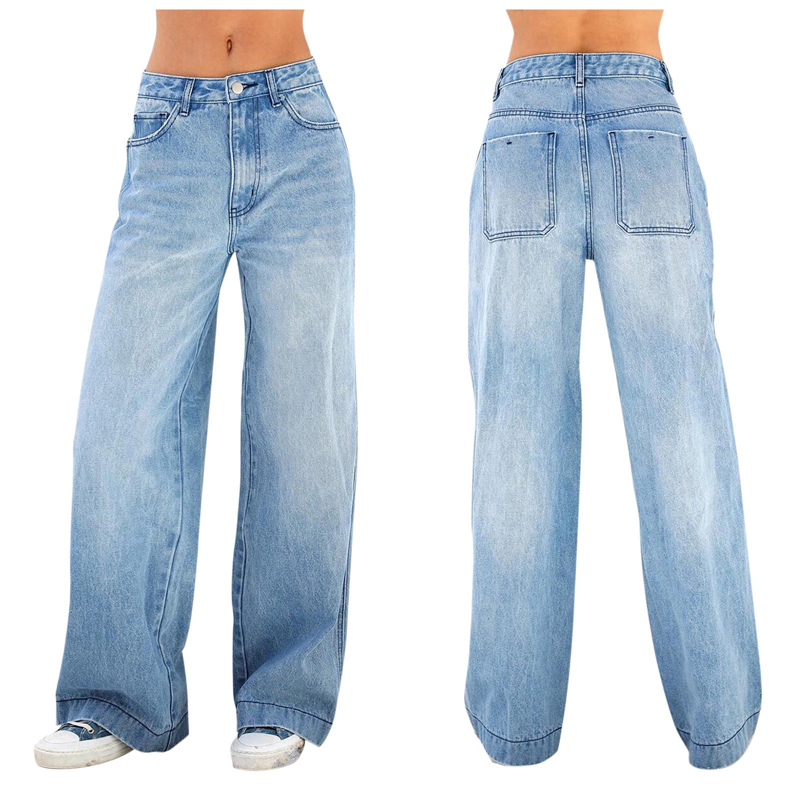 Huesdet Straight Leg Jeans for Women High Waisted Stretchy