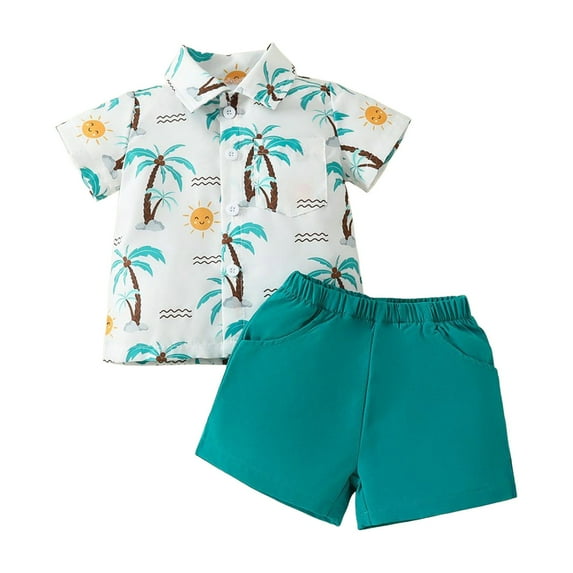 Huesdet Toddler Baby Boys Summer Outfit Tie-Dye T-Shirt and Shorts Suit 2-Piece Summer Clothes Set Cute and Comfortable for Summer Playtime(AG,0-6 Months)