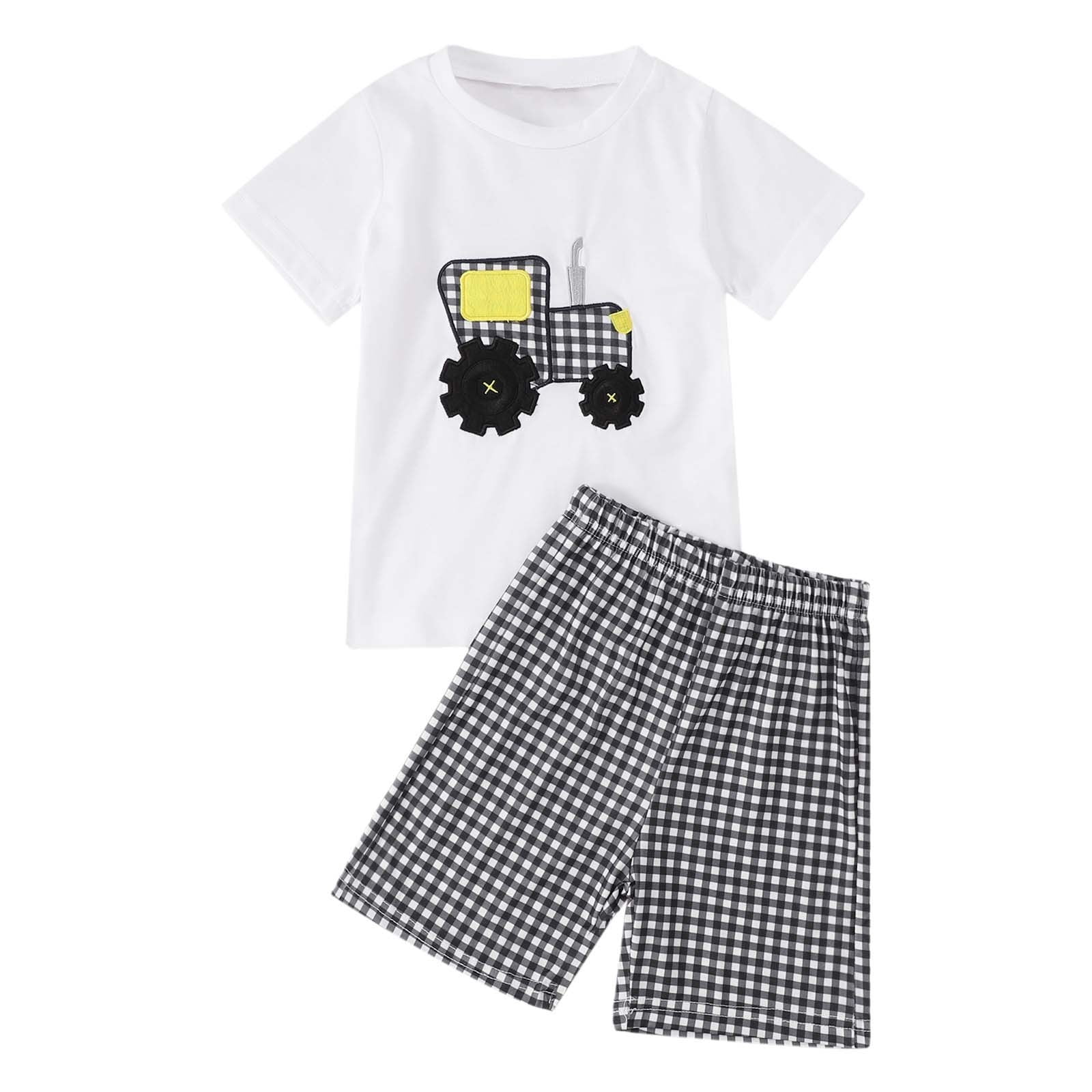 3-Piece Boys Summer Outfit Set – White T-Shirt, Printed Hooded Jacket & Black Cargo main image 1