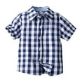 thumbnail image 1 of Huesdet Toddler Boy's Button Up Hawaiian Shirts Short Sleeve Cool Cartoon Print Dress Tops T-Shirt for Kids(Sky Blue,18-24 Months), 1 of 4