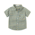 thumbnail image 1 of Huesdet Toddler Boys Short Sleeves Button Up Shirt Linen Design(Light Yellow,7-8 Years), 1 of 2