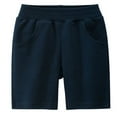 thumbnail image 1 of Huesdet Toddler Boys Sweat Shorts - Cotton Soft Casual Kids Summer Athletic Shorts with Pockets(Dark Blue,12-18 Months), 1 of 2