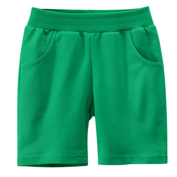 Huesdet Toddler Boys Sweat Shorts - Cotton Soft Casual Kids Summer Athletic Shorts with Pockets(Green,12-18 Months)