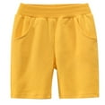 thumbnail image 1 of Huesdet Toddler Boys Sweat Shorts - Cotton Soft Casual Kids Summer Athletic Shorts with Pockets(Yellow,8-9 Years), 1 of 2