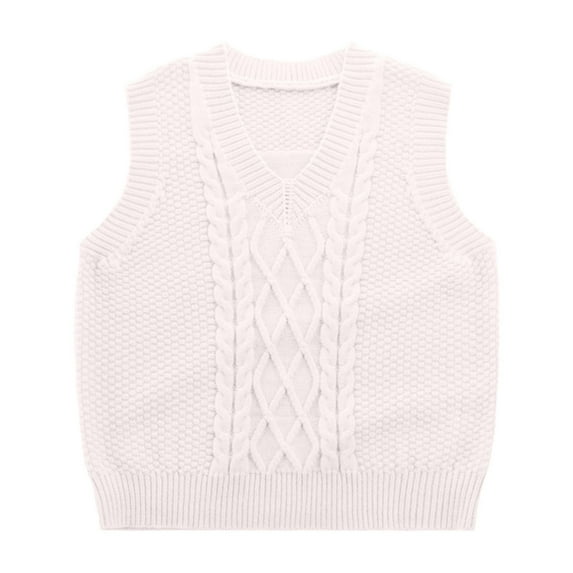 Huesdet Toddler Kids Boys V Neck Sweater Sleeveless Knit Vest Graphic Tank Tops Pullover Knitwear School Uniform(Beige,2-3 Years)