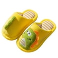 thumbnail image 1 of Huesdet Toddler Slippers Boys Girls：House Slippers Indoor Home Shoes with Durable Non-Slip Sole - Kids Baby Soft Winter Warm Walking Shoes(Yellow,4.5-5 Years), 1 of 4
