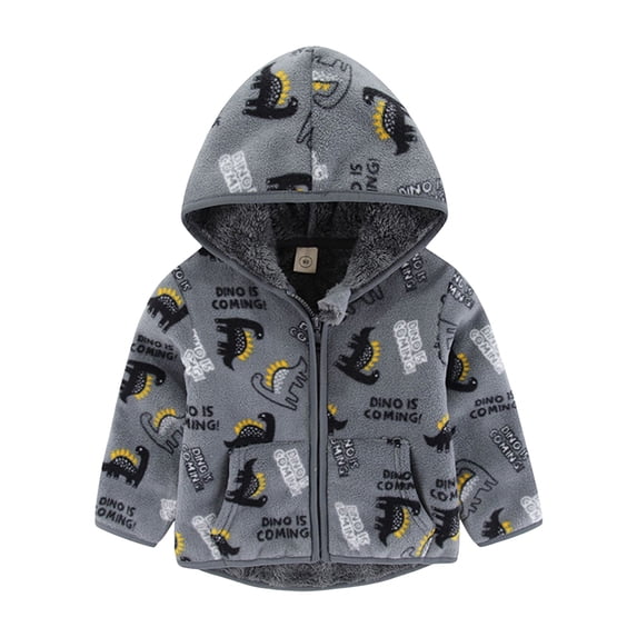 Huesdet Toddler Winter Coat Thicken Toddler Fleece Jacket Warm Bear Ears Hoodie Toddler Winter Jacket(Dark Gray,2-3 Y)