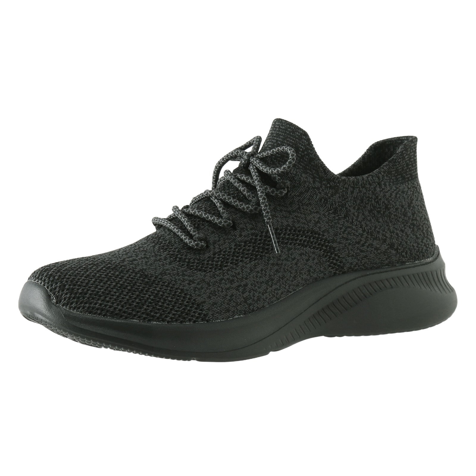 Huesdet Women's Fashion Sneaker Tennis Shoes Mesh Casual Lace-Up Sport Shoes Knitted Runing Breathable Shoes(Dark Gray,8)
