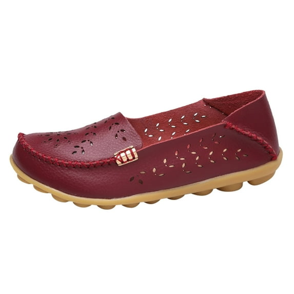 Huesdet Women's Loafers Leather Penny Loafers Fashion Comfortable Flats Dressy Shoes(,7.5)