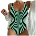thumbnail image 1 of Huesdet Women's One Piece Swimsuit Sports Adjustable Strap Bathing Suit Color Block Ribbed High Cut Swimsuits[Mint Green,XS], 1 of 5