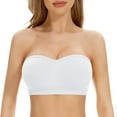 thumbnail image 1 of Huesdet Women's Seamless Bandeau Unlined Underwire Minimizer Strapless Bra for Large Bust(White,L), 1 of 8